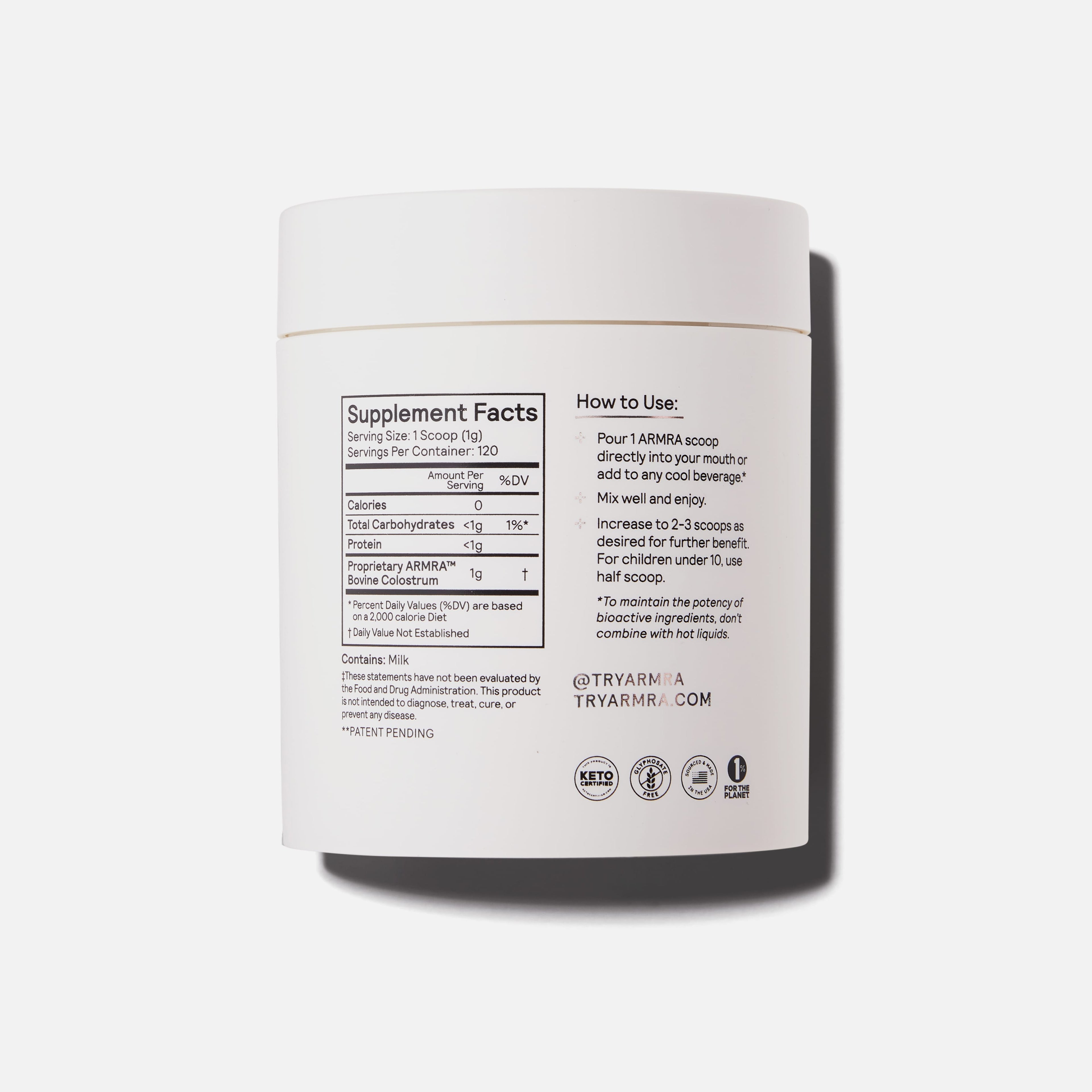 ARMRA Colostrum Unflavored Jar